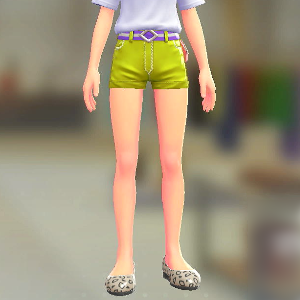 ホットパンツセット	ライムイエロー｜パープル×ホワイト	4000円