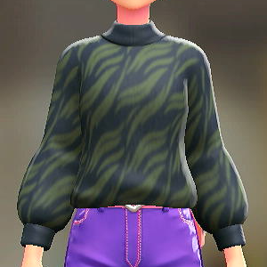 ファジーセーター	ネイビー×グリーン	6100円