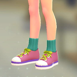 ソックススニーカー グリーン×ピンク 4300円