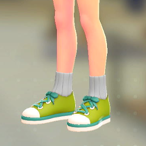 ソックススニーカー	ホワイト×グリーン	4300円