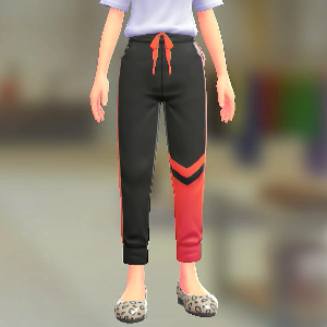 FORIA アシメジャージパンツ ブラック×オレンジ 5500円
