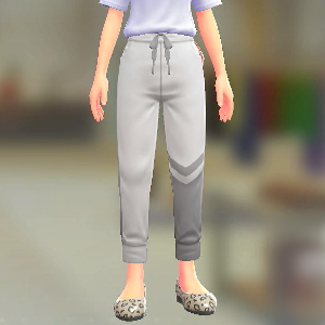 FORIA	アシメジャージパンツ	ホワイト×グレー	5500円