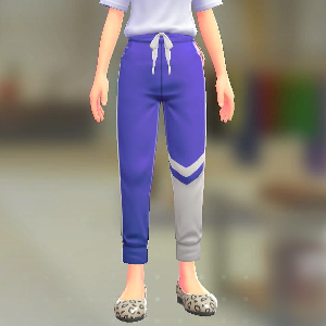 FORIA	アシメジャージパンツ	ブルー×ホワイト	5500円