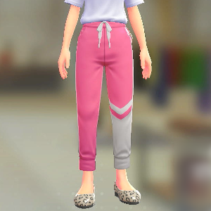 FORIA	アシメジャージパンツ	ピンク×ホワイト	5500円
