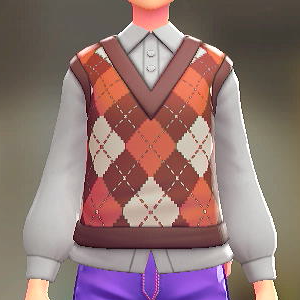 ニットベスト&ブラウスセット アーガイルレッド|ホワイト 3000円