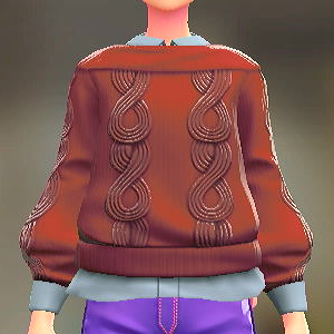 セーター&シャツセット レッド|ライトブルー 3000円