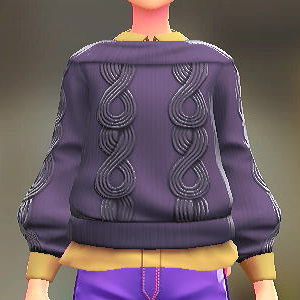 セーター&シャツセット パープル|クリーム 3000円