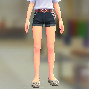 ホットパンツセット インディゴデニム|ダークレッド 1900円