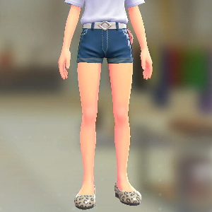 ホットパンツセット ブルーデニム|ホワイト 1900円