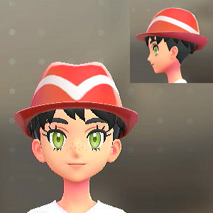 ラインいりソフトハット レッド 1500円