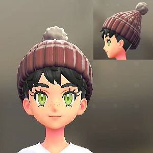 ポンポンつきニットキャップ ボルドー 2000円