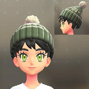 ポンポンつきニットキャップ モスグリーン 2000円