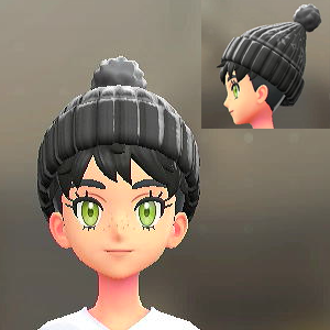 ポンポンつきニットキャップ ブラック 2000円