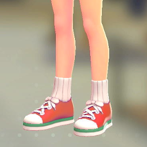 ソックススニーカー	レッド×グリーン	2300円