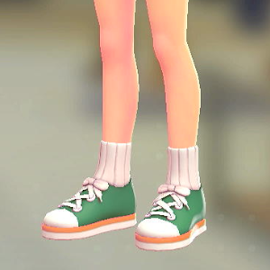 ソックススニーカー	グリーン×オレンジ	2300円