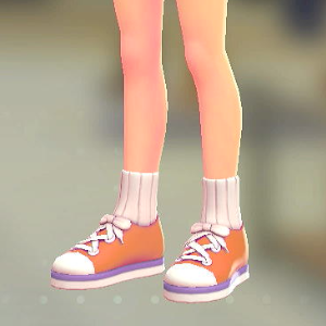 ソックススニーカー	オレンジ×パープル	2300円