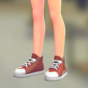 キャンバススニーカー	レッド	1800円