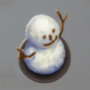 ほの暮しの庭_夜家具_雪だるま